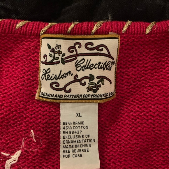 Vintage Heirloom Collectibles Christmas “Ugly”  Sweater Full Zip XL - Picture 11 of 11